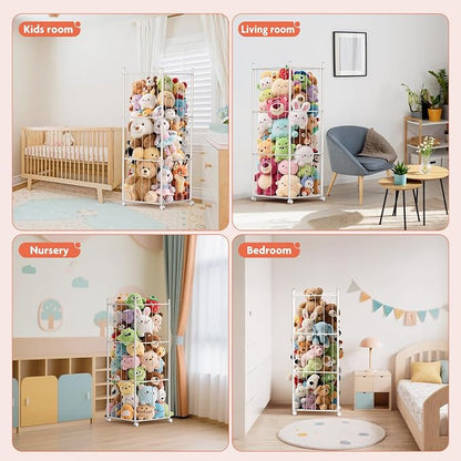 GoKEDA Extra Large Metal Stuffed Animals Storage Tower | Stable heavy-duty - Image 7