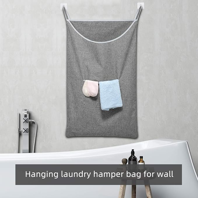 SAVERHO X-Large Door Hanging Hamper Bag, 2 Pack Large Capacity Hanging Laundry - Image 4
