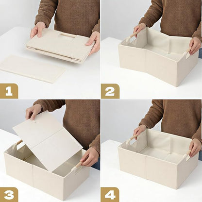 Foldable Fabric Storage Baskets Set of 2 - Image 4