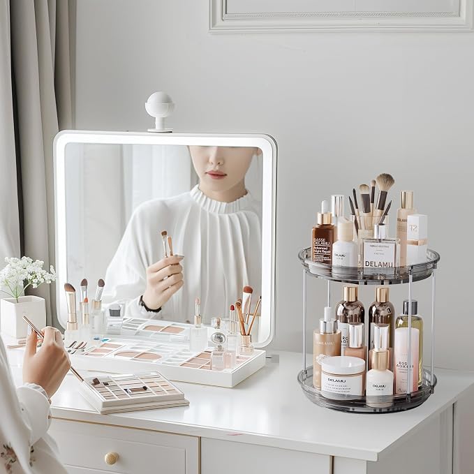 Delamu 2 Tier Rotating Makeup Organizer - Image 6