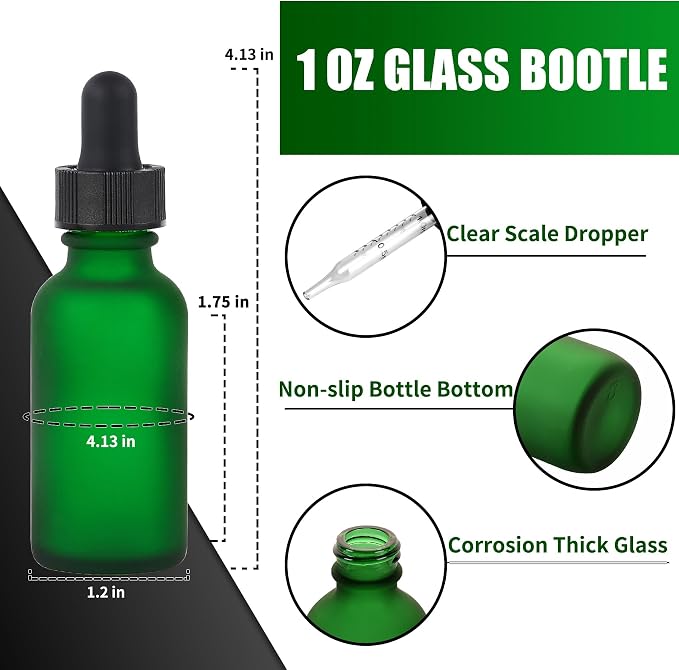 48 Pcs, 1oz Glass Dropper Bottle, Leakproof Tincture Bottles - Image 2