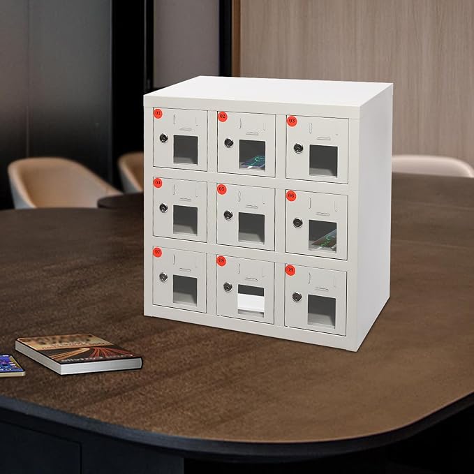 9 Slot Cellphone Charging Station Cell Phone Locker Cellphone Storage Cabinet - Image 3