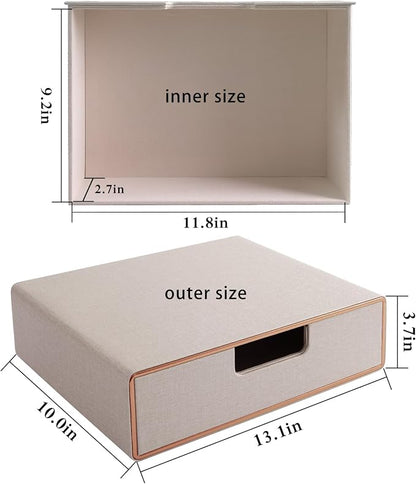 Stackable Drawer Organizer PU Leather Classic Handmade, Organize Home Office - Image 3