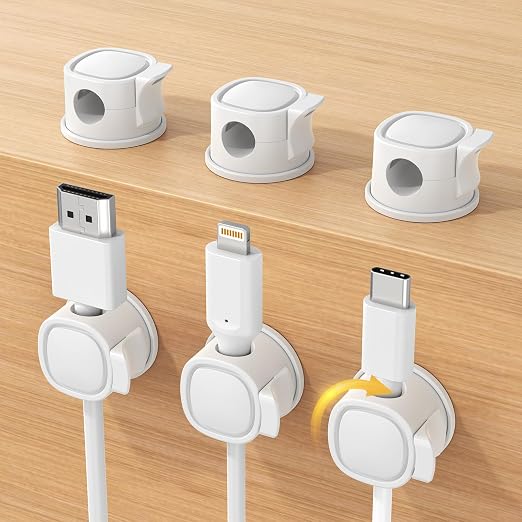 6Pack Rotatable Cord Organizer, INCHOR Cable Organizer, Spring Cable Clips by INCHOR