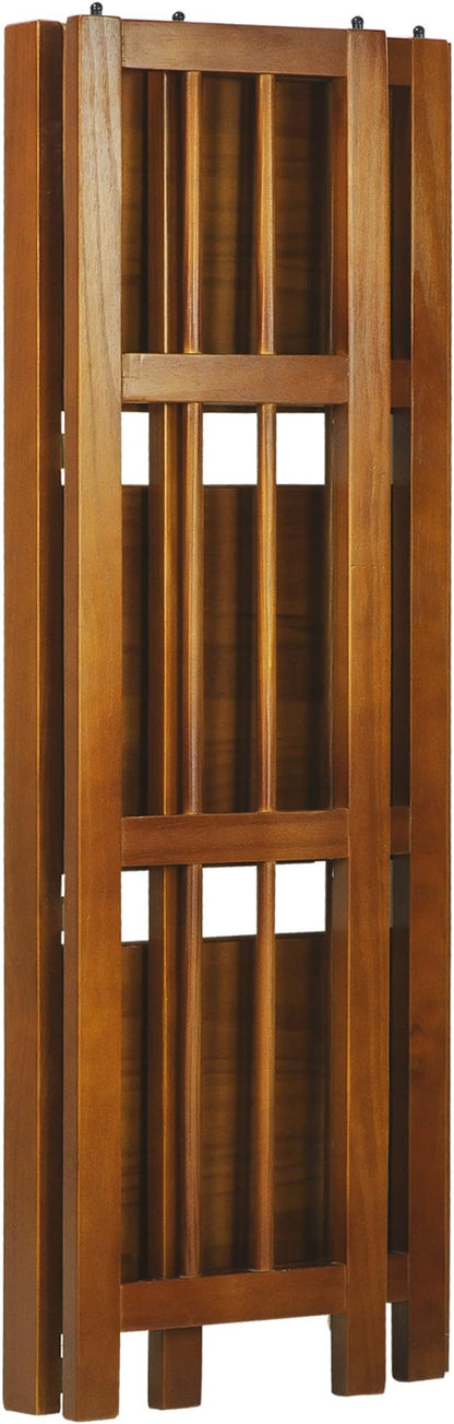 Casual Home 3-Shelf Folding Bookcase-Honey Oak - Image 6
