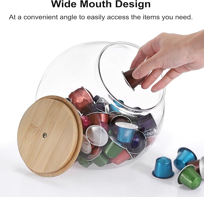 ELLDOO Clear Slanted Plastic Storage Jar - Image 4