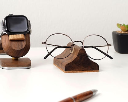 Handmade Wood Carving Eyeglasses Stand Wood Glasses Holder Sunglasses Display - Image 4