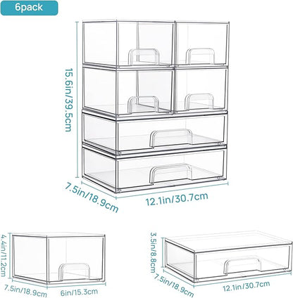 Vtopmart Stackable Storage Drawers Set of 6, Laundry Room Organization - Image 3