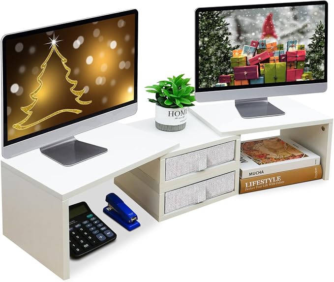 TEAMIX Dual Monitor Stand Riser by TEAMIX