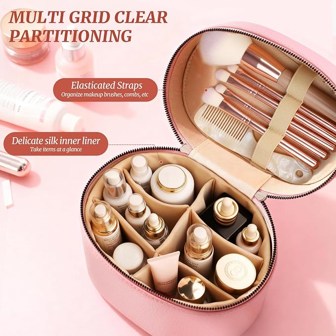 Makeup Case for Women, Travel Make Up Bag Organizer - Image 3