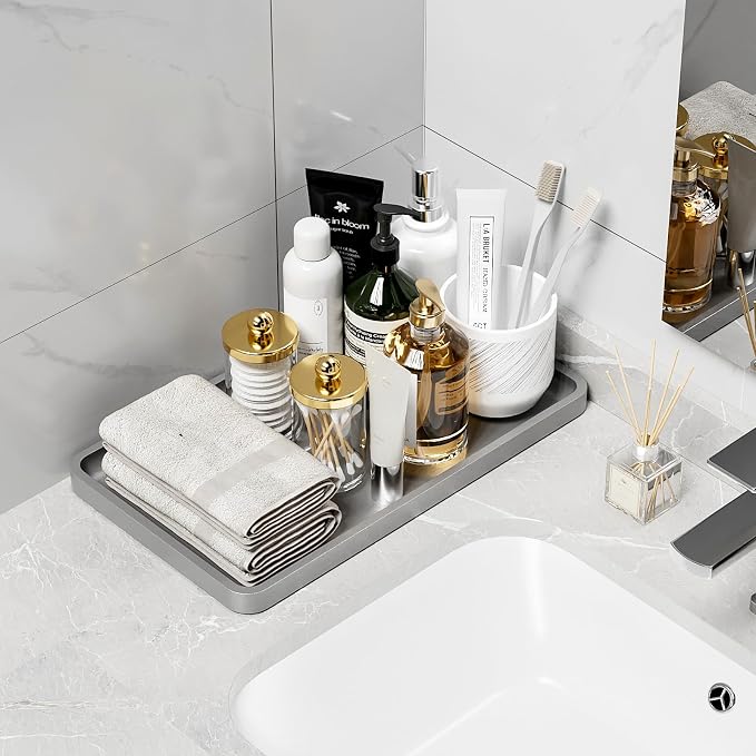 Weenson Bathroom Vanity Tray for Countertop Decor Perfume Makeup Toiletries - Image 2