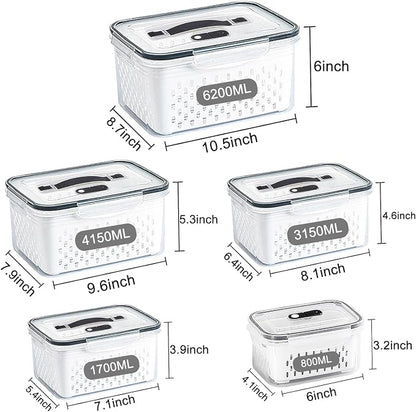 5 Pack Large Fruit Storage Containers - Image 5