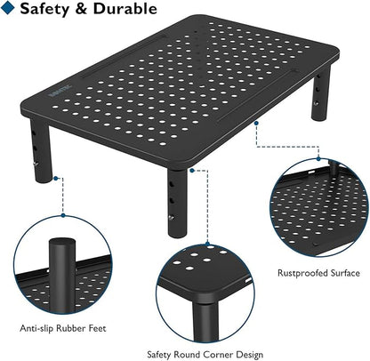 BONTEC 2 Pack 3 Height Adjustable Monitor Stand Riser - Image 5