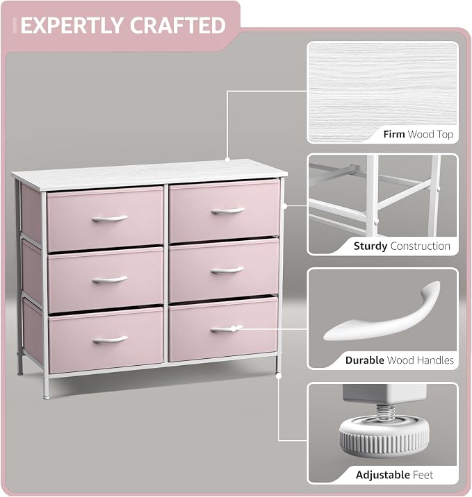Sorbus Dresser with 6 Drawers - Image 4