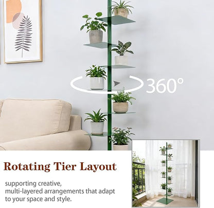 9 Tier Metal Spine Bookshelf Tower, Adjustable Vertical Tower - Image 5