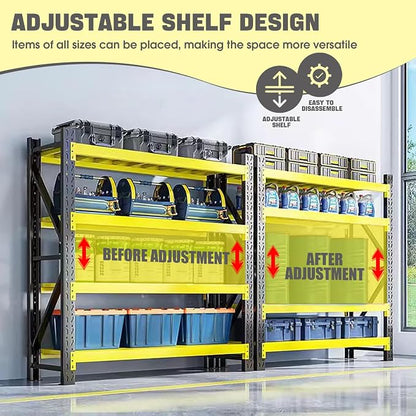 5000lbs Load Capacity, Heavy Duty 4-Tier Steel Shelving Unit, Adjustable - Image 3