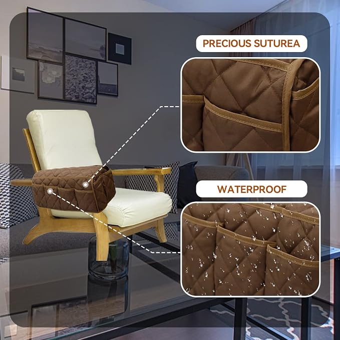 MEHIDFY Armchair Caddy, Waterproof Sofa Armrest Organizer, Non Slip Recliner - Image 6