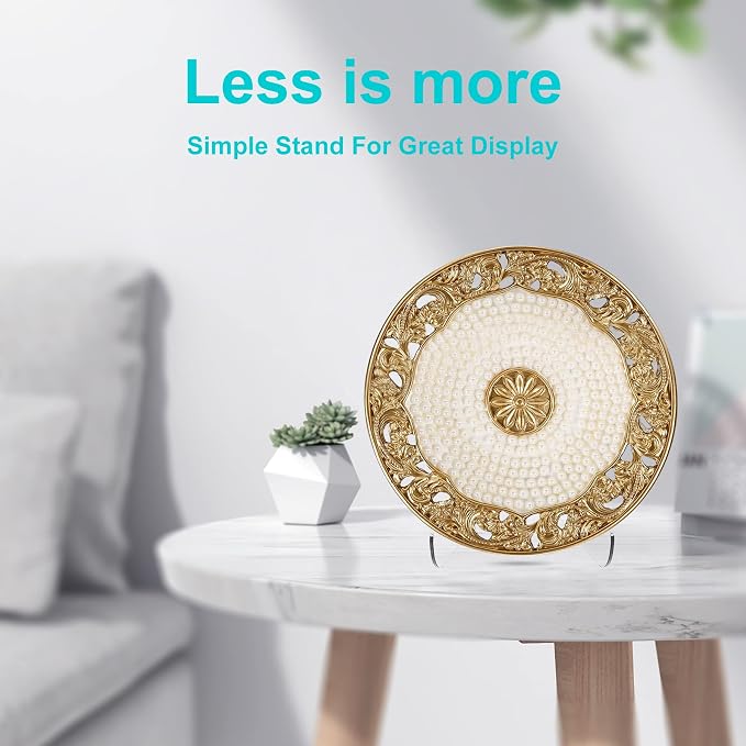 Boloyo Flat Back Acrylic Plate Display Stand, 4.5 Inch 2PC Clear Acrylic - Image 4