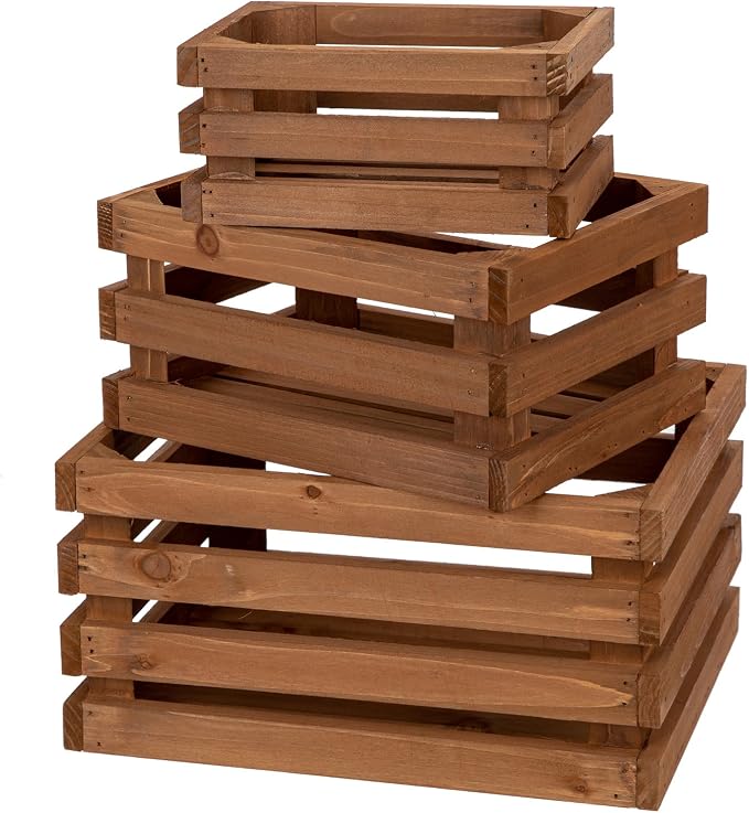 Set of 3 Nesting Wooden Storage Crates - Image 8