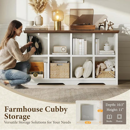 OffiGo 8 Cube Organizer Bookcase, Modern Farmhouse Open Shelf - Image 5