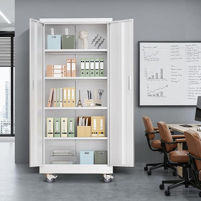 VINGLI Rolling Metal Storage Cabinet - Image 2