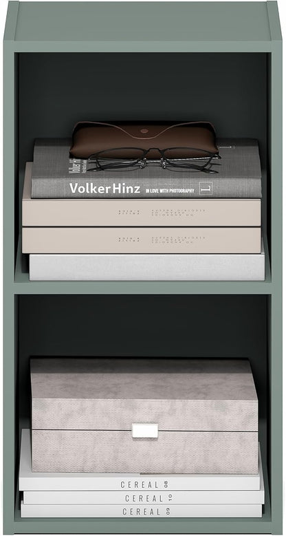Furinno PASIR Book Shelf, 2-Tier Modern Bookshelf, Open Shelves Bookcase 9 x 12 - Image 4
