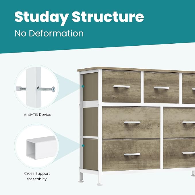 OLIXIS 7 Drawers Fabric Dresser - Image 7