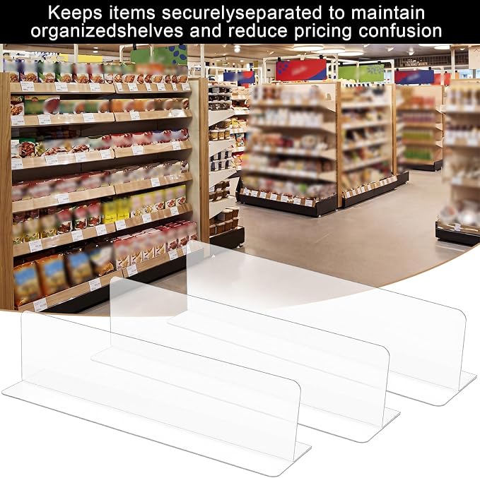 Novabright 20 Pack Shelf Dividers Closet Organizer 12" Tall x 3" Deep Acrylic - Image 4