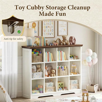 OffiGo 12 Cube Organizer Bookcase, Modern Farmhouse Open Shelf - Image 8