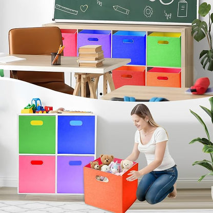 6 Pcs 11 Inch Colorful Felt Storage Cubes - Image 6