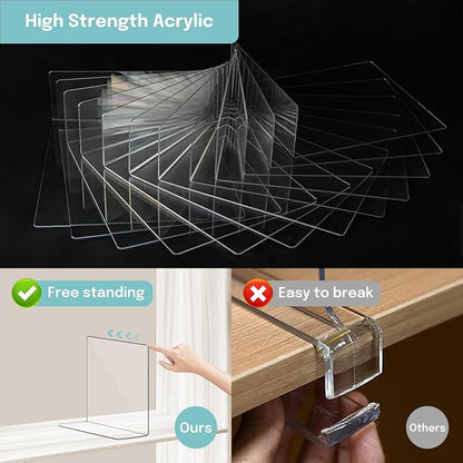 OKPOW Acrylic Shelf Dividers for Closet Organization: 12" Tall x 10" Deep - Image 3