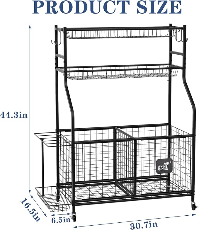 Mythinglogic Sports Equipment Garage Organizer, Garage Ball Storage - Image 5