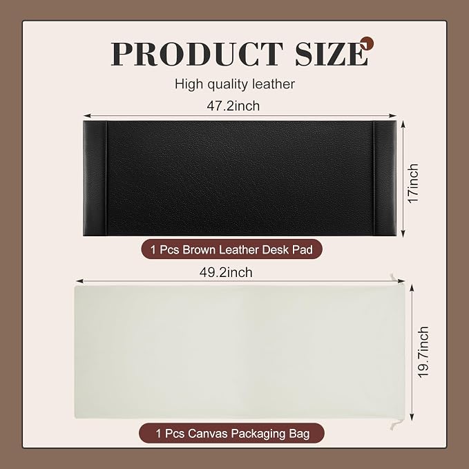 47.2 x 17 Inch Leather Desk Pad Protector - Image 2