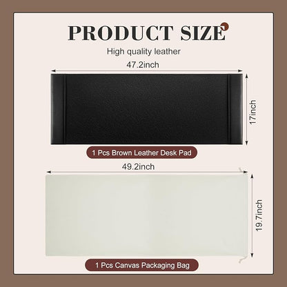 47.2 x 17 Inch Leather Desk Pad Protector - Image 2