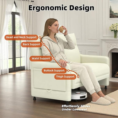 Faux Leather Loveseat, Upholstered Loveseat - Image 6