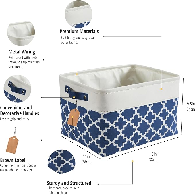 DECOMOMO Blue Storage Bins Fabric Storage Baskets - Image 4