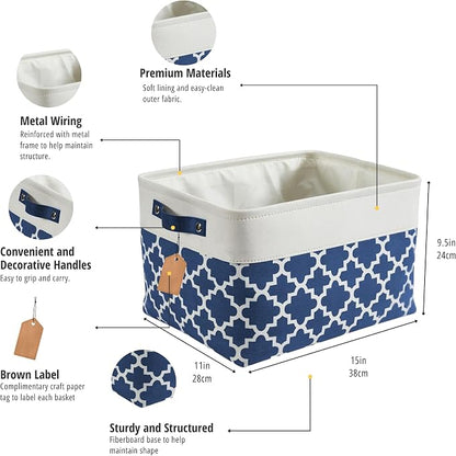 DECOMOMO Blue Storage Bins Fabric Storage Baskets - Image 4