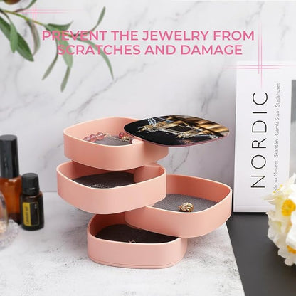 Night London Tower Bridge Rotating Jewelry Organizer Box 4-Layer 360° Rotatable - Image 6