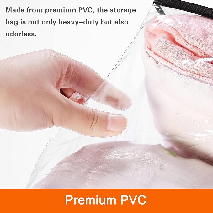 Vieshful 3 Pack Clear Comforter Storage Bag, 60L Clothes Storage Bag - Image 3