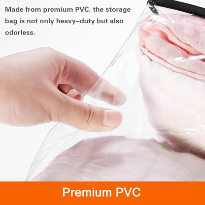 Vieshful 3 Pack 40L+60L+90L Clear Clothes Storage Bag, Zippered Closet Organizer - Image 5