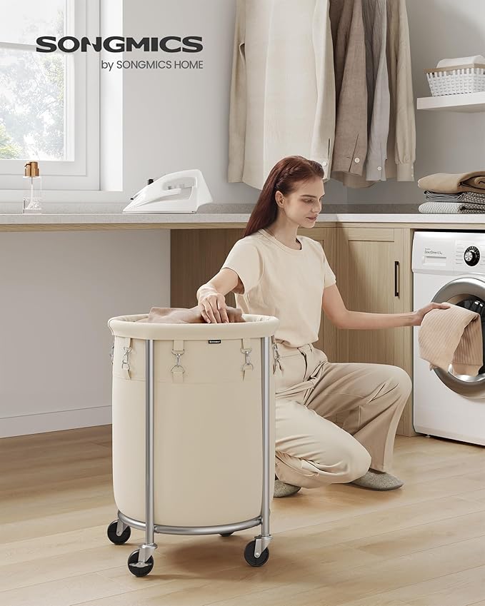 SONGMICS Laundry Basket, Rolling Steel Frame - Image 2