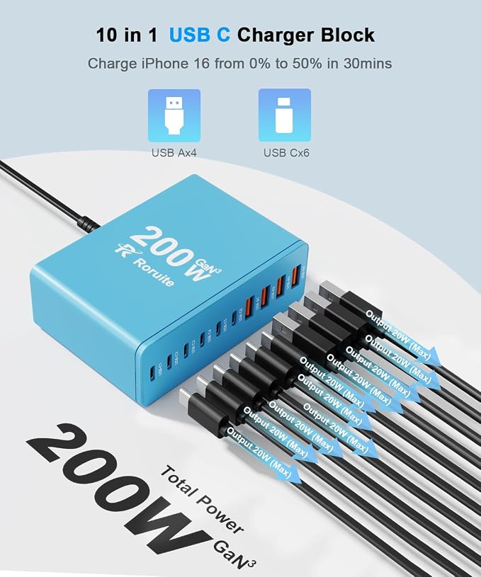 USB C Charging Station 10 Port - Image 2