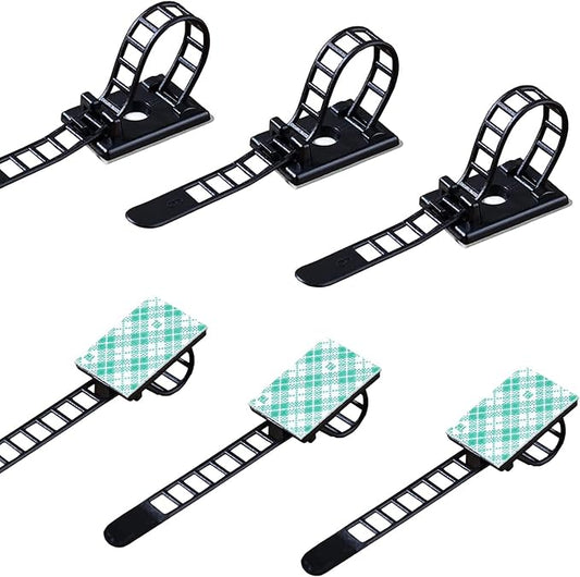 50 Pieces Cable Management Desk Wire Organizer Cable Ties Zip Ties Adhesive by RayTour