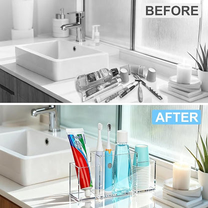 Acrylic Toothbrush Holder for Bathroom Counter, Toothpaste - Image 5