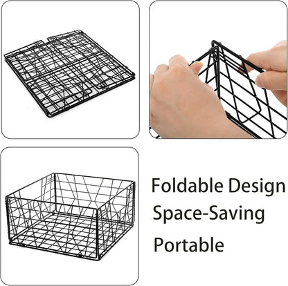TOPZEA 2 Pack Black Metal Food Storage Basket - Image 3