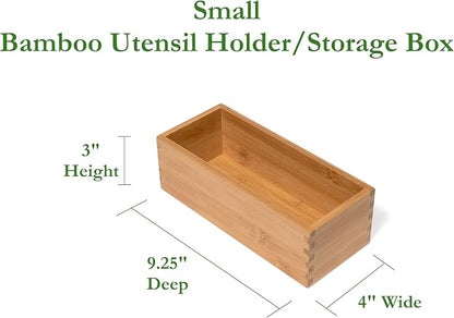 Lipper International Bamboo Wood Utensil Holder Storage Box - Image 2