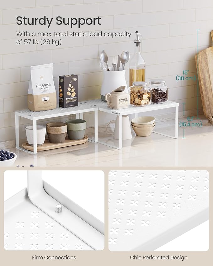 SONGMICS Spice Racks, Countertop Organizers, Shelf Risers, Expandable - Image 4