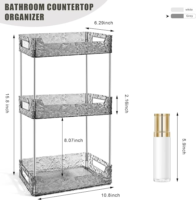 3-Tier Bathroom Counter Organizer Countertop Storage, Dresser Organizer Vanity - Image 2