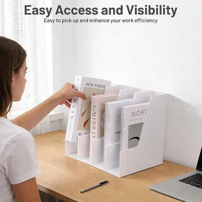 CiWiVOKi Vertical Magazine File Holder, 4 Pack, Notebooks and Paperwork - Image 4