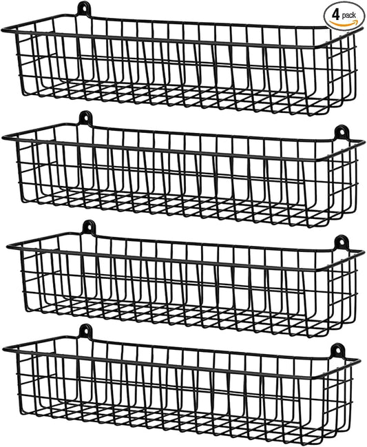 Spice Rack Organizer Wall Mount, 4 Pack Black Seasoning Rack Wire Storage by Unknown